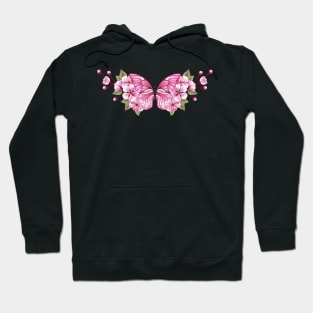 Pink Butterfly with Sakura Hoodie